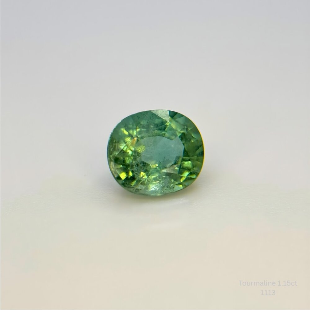 Loose Green Tourmaline 1.15ct Oval Natural Gemstone Jewelry Making Supply